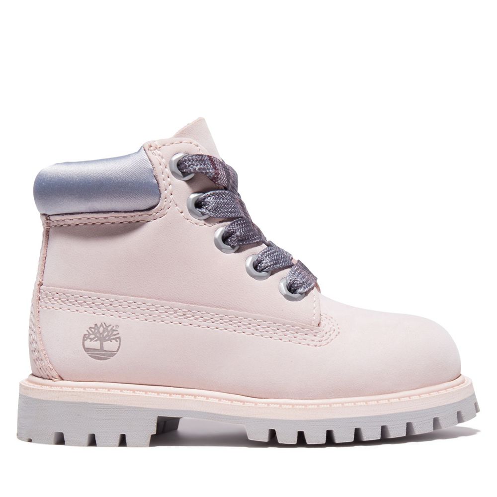 Bototos Timberland Niños 6-Inch Toddler Premium Waterproof Rosas - Chile BFG-436150